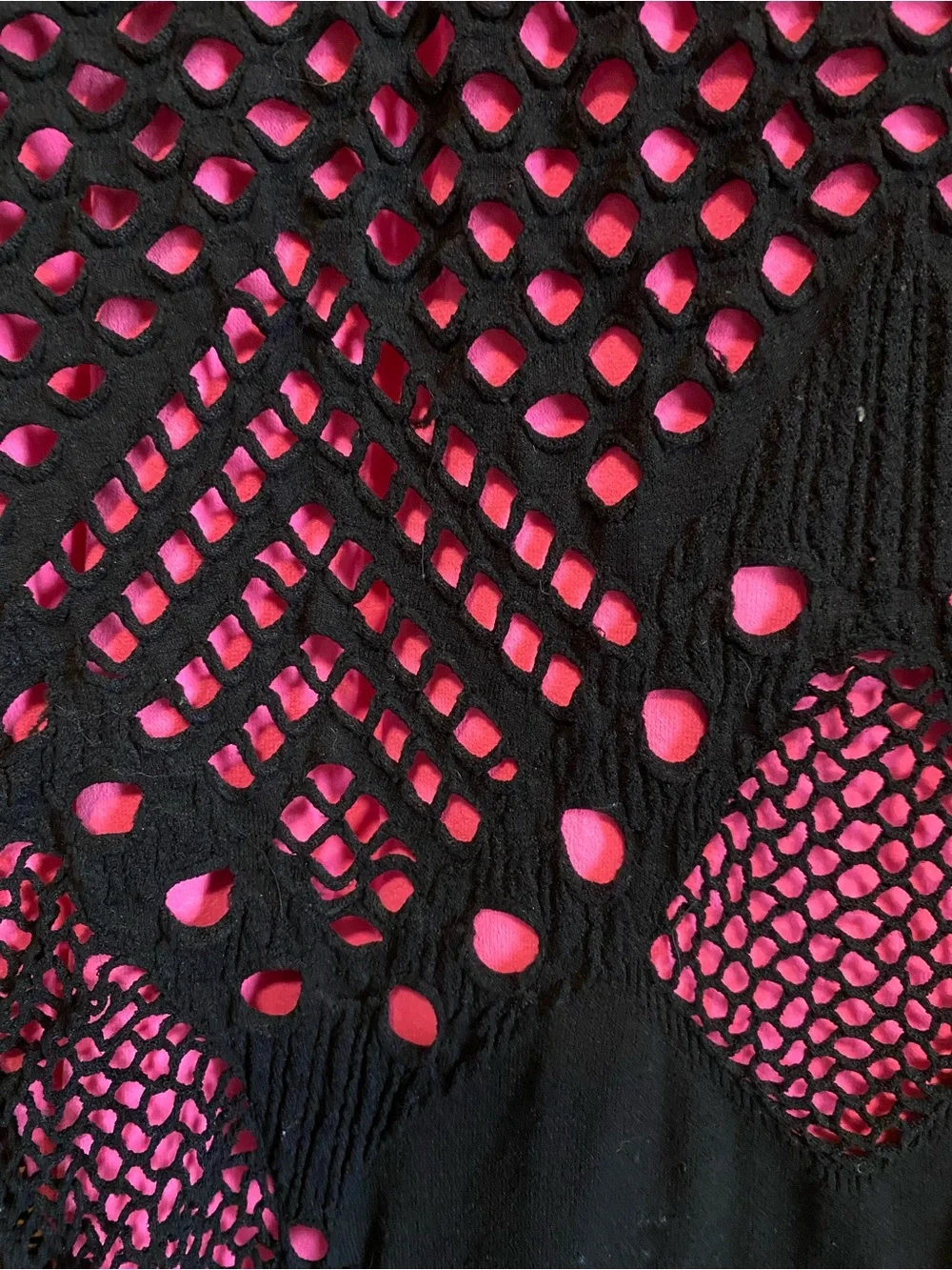 Black and Pink Cutout Body-con Dres